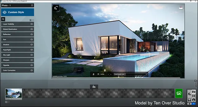 A lush architectural scene brought to life with Lumion