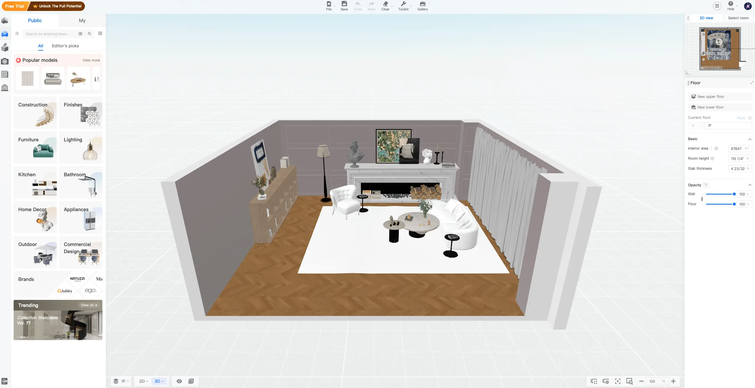 Coohom online interior design platform interface