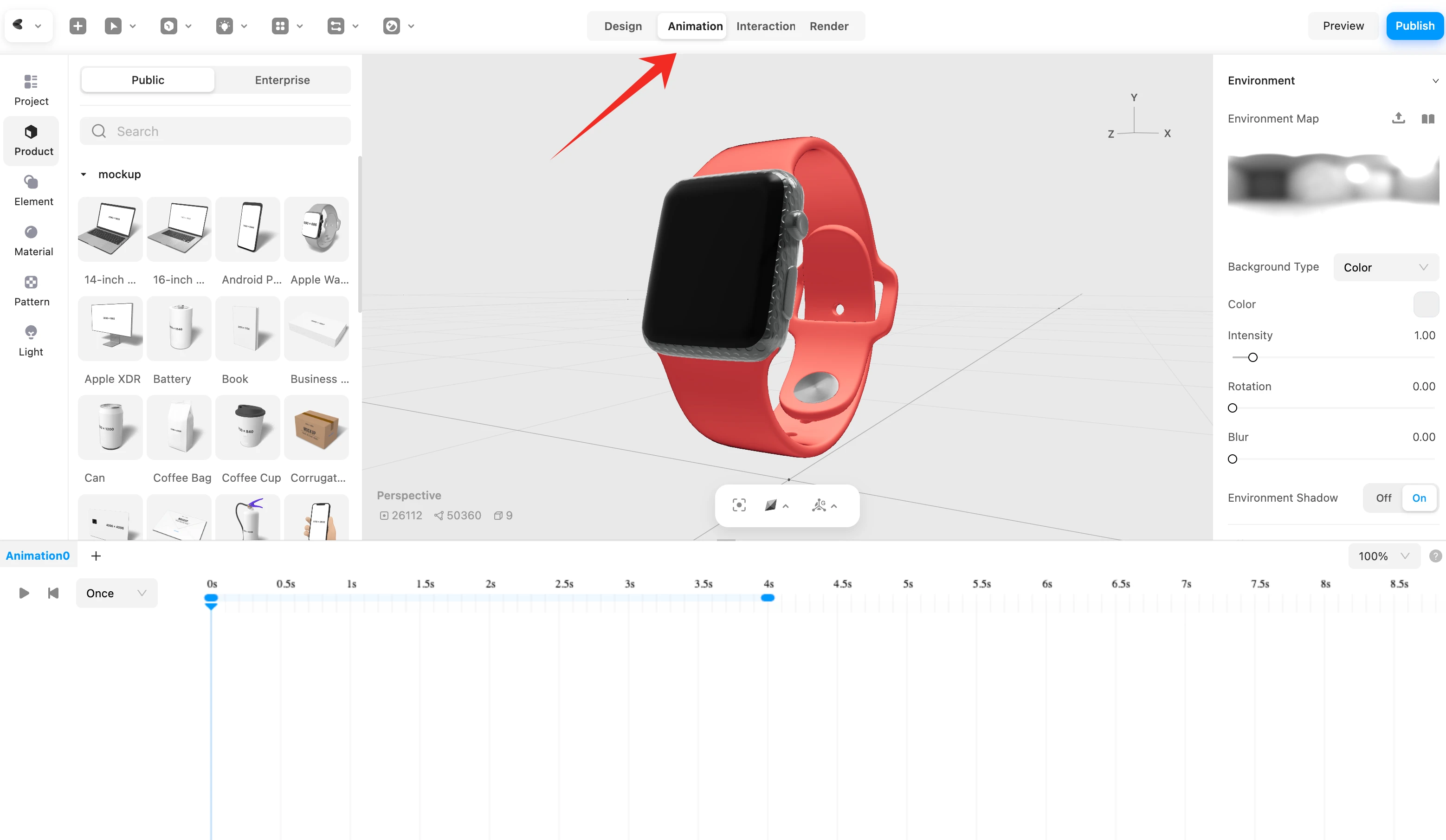 Click The Animation Button